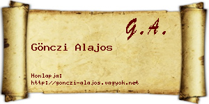 Gönczi Alajos névjegykártya